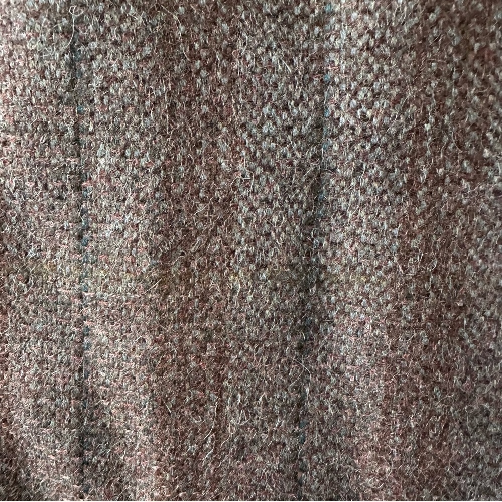 Vintage Midi Skirt Sz 14 Tweed Brown Button Front 70s 80s Academia Country Style - Picture 6 of 11